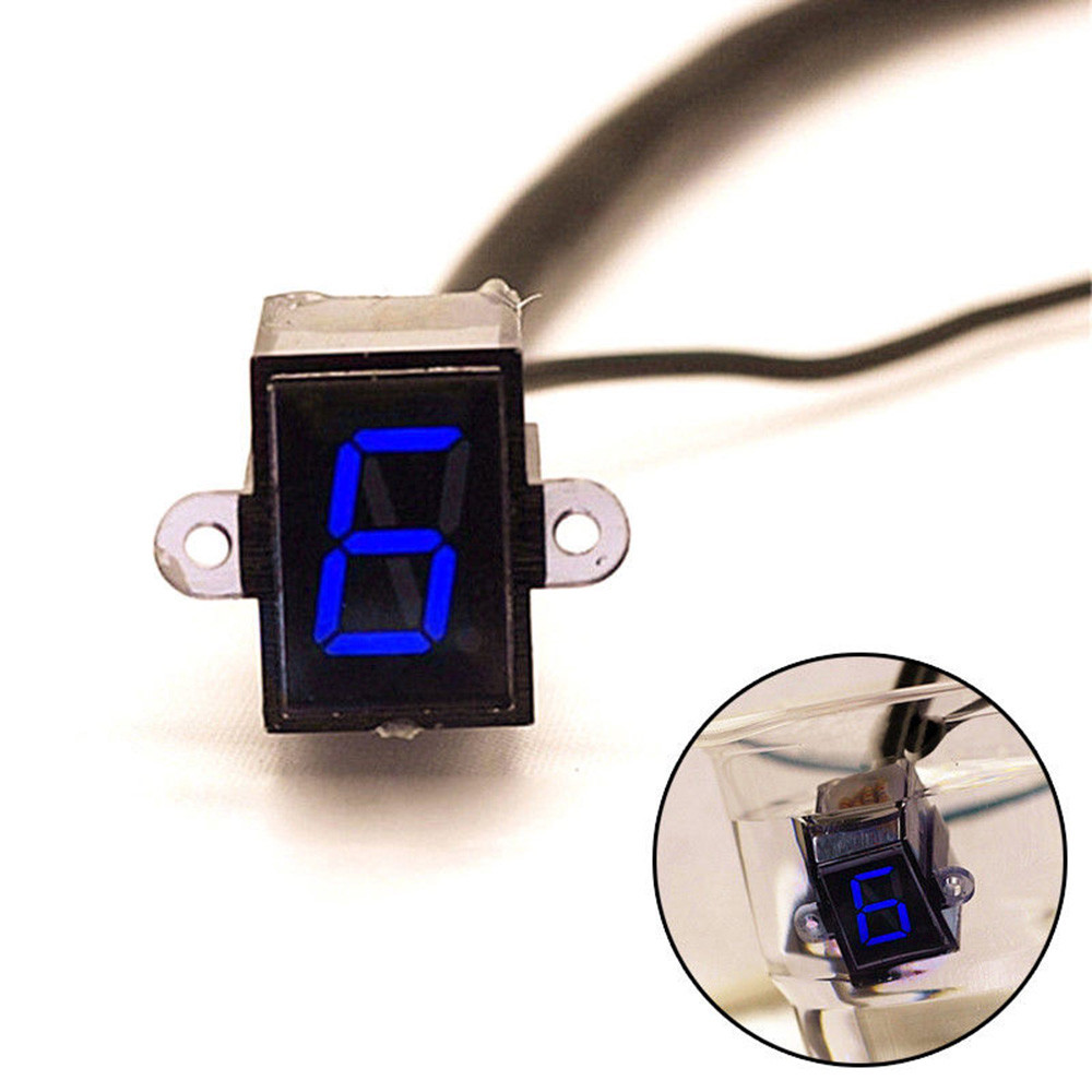 Motorcycle Gear Ratio - ตัวบ่งชี้เกียร์รถจักรยานยนต์พร้อมจอแสดงผล LED สำหรับคันคลัตช์เปลี่ยนเกียร์แสดงความเร็ว 0 ถึง 6