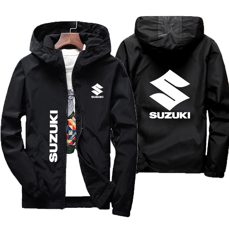 Gearx Motorcycle Jacket - เสื้อแจ็คเก็ตมีฮู้ดสำหรับขี่มอเตอร์ไซค์ซูซูกิปี 2026 - เสื้อแจ็คเก็ตลำลองสำหรับผู้ชายแบบมีฮู้ด น้ำหนักเบา ระบายอากาศได้ดี