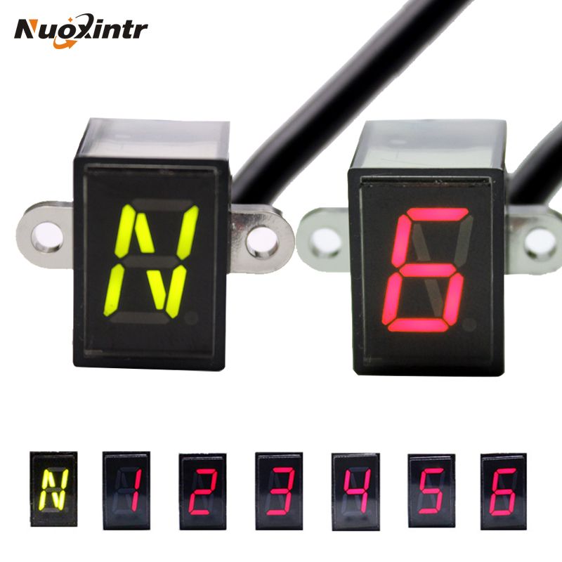 Motorcycle Gear Ratio - Nuoxintr รถจักรยานยนต์อเนกประสงค์สีดำ6สปีด, สำหรับหน้าจอดิจิตอลไฟ LED มอเตอร์ครอสออฟโรดจอเกียร์ว่าง