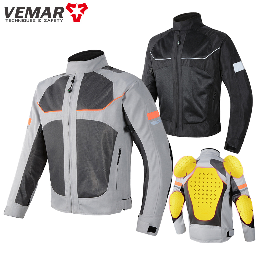 Gearx Motorcycle Jacket - Vemar แจ็กเก็ตมอเตอร์ไซค์ชายเสื้อโค้ทอุปกรณ์ป้องกันมอเตอร์ครอสสะท้อนแสงสำหรับแข่งรถมอเตอร์ไซค์ฟอร์ด