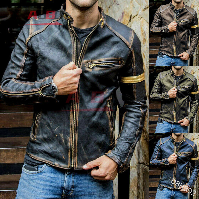 เสื้อแจ็คเก็ตหนังสไตล์เรโทรสำห - Gearx Motorcycle Jacket บทวิจารณ์และราคา