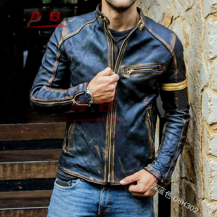 เสื้อแจ็คเก็ตหนังสไตล์เรโทรสำห - Gearx Motorcycle Jacket บทวิจารณ์และราคา